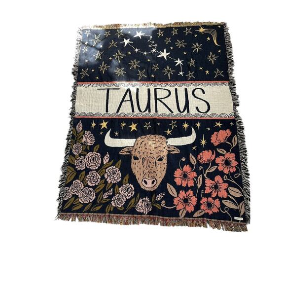 TAURUS Astrology Throw Blanket Made in USA Tapestry Wall Hanging - Picture 1 of 5